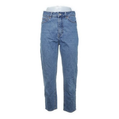 H&M, Jeans, Größe: 38, MOM Jeans, Blau, Baumwolle/Elasthan, Einfarbig #bGO