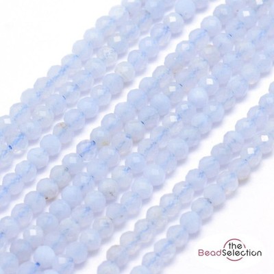 150 WINZIGE BLAUE SPITZE ACHAT FACETTIERTE RUNDE EDELSTEIN PERLEN 2mm 1 STRANG GS89
