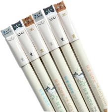 Colorful Cats Design 0.38Mm Gel Pens Black Ink Pen Pack of 6 PCS