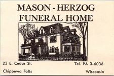 Mason Herzog Funeral Home Chippewa Falls WI c1958 Chippewa County WI Ad TAJ6-M8