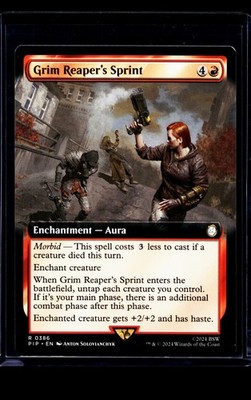 2024 MTG Magic The Gathering PIP Fallout Extended Art #386 Grim Reaper's Sprint