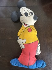 Vintage Mickey Mouse Hand Sewn Stuffed Plush Pillow Doll Walt Disney 18