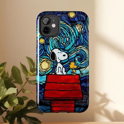Snoopy & Woodstock Starry Night Phone Case | Tough Case