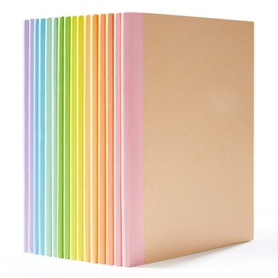 16 Stück Kraftpapier Notizbücher A5, Feela 60 Seiten liniert Notizblock Journal 8 Pastell X2 