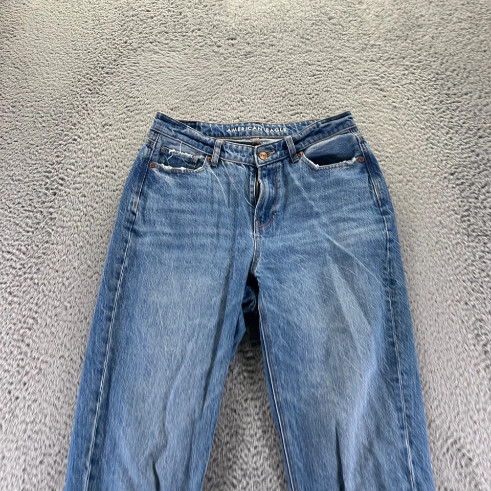 American Eagle Jeans Womens Size 4 Blue Medium Wash Cotton Mom Jean - Image 2 of 4