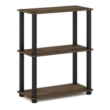 Furinno Turn-S-Tube Engineered Wood 3-Tier Shelf Display Rack in Columbia Walnut
