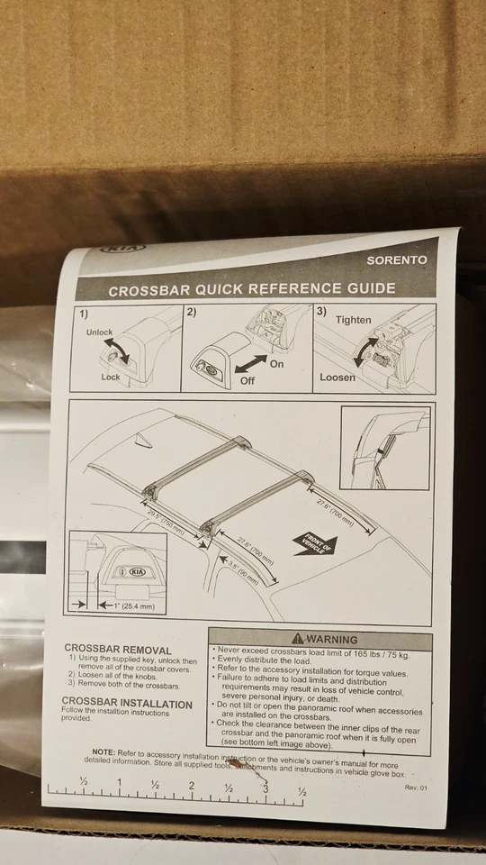 Barras transversales de techo originales Kia Sorento R5F21-AU200 | 2021-2023 Kit de rieles originales Foto 3 de 4