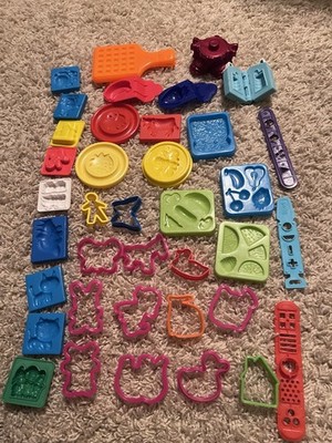 Play-Doh Modeling Clay Molds & Cutters Lot Animal Fruit Shapes Plastic Tools