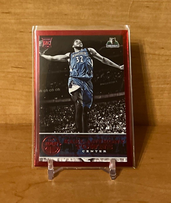Karl Anthony Towns 2015-16 Panini Replay Rookie Card RC #76 Red /49 KNICKS