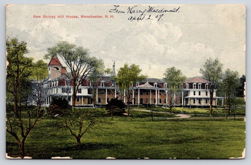 Manchester New Hampshire ~ Shirley Hill House ~ Portikus ~ Windmühle ~ um 1910 Postkarte