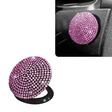 Bling Push Start Button Cover, Rhinestone Car Engine Push to Start Stop Pink