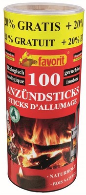 Favorit Anzündsticks 100 Stück + 20 % Gratis