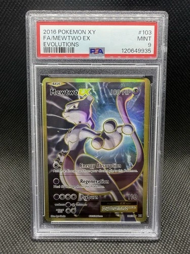 2016 Pokémon XY Evolutions #103 Mewtwo EX Full Art PSA 9