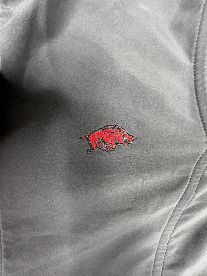 Pullover de golf Peter Millar cremallera completa para mujer pequeño negro Arkansas Razorbacks Foto 3 de 4