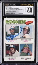 1977 TOPPS #473 ROOKIE OUTFIELDERS DAWSON/RICHARDS/SCOTT/WALLING CGC AUTHENTIC