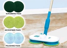 As Seen On TV Floor Police Rechargeable Motorized Spin Floor Mop by BuldHead NEW