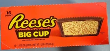 Full Box 16x Packs Reese's Big Cup Milk Chocolate & Peanut Butter Candy | 1.4oz