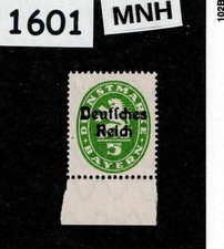 MNH stamp  Sc 052  German Republic Bavaria Bayern 1920 Overprint     #1601