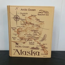 Alaska Vacation A.C.E. Photo Album Embossed Map Unwrapped Holds 208 4x6" Photos
