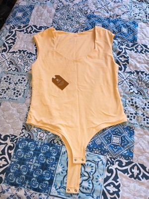 Reoria Orange Size XXL Square Neck Heavyweight Bodysuit