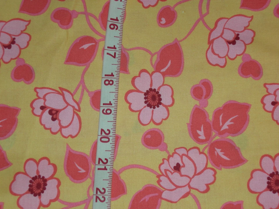 Amarillo Rosa Salmón Algodón Material Tela Stonehill Tradiciones 2 Yardas 16"  Foto 3 de 3