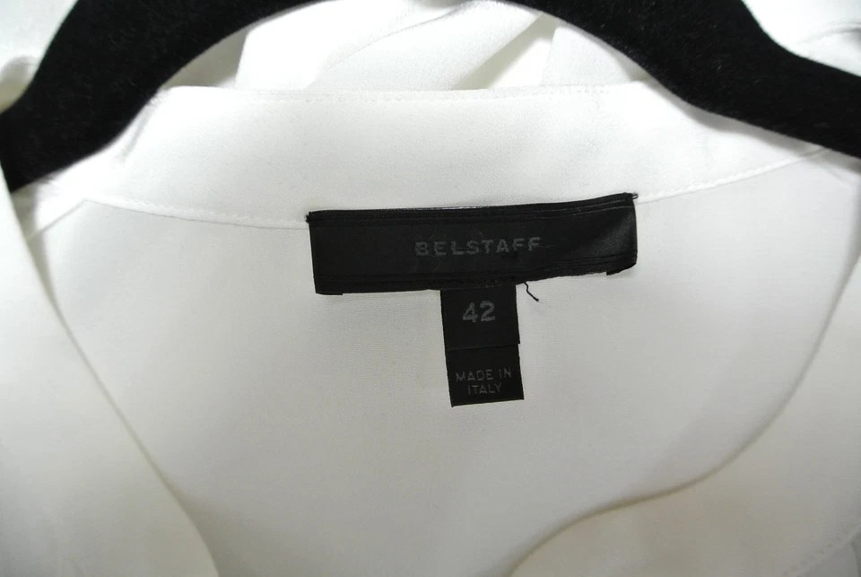 Новый Belstaff Becca с заклепками шелковая блузка - белый размер 42 $795 #T172 - Изображение 4 из 4