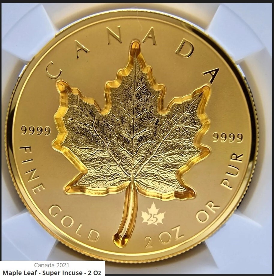 2021 Canada 2 oz Pure Gold Coin - Super Incuse Gold Maple