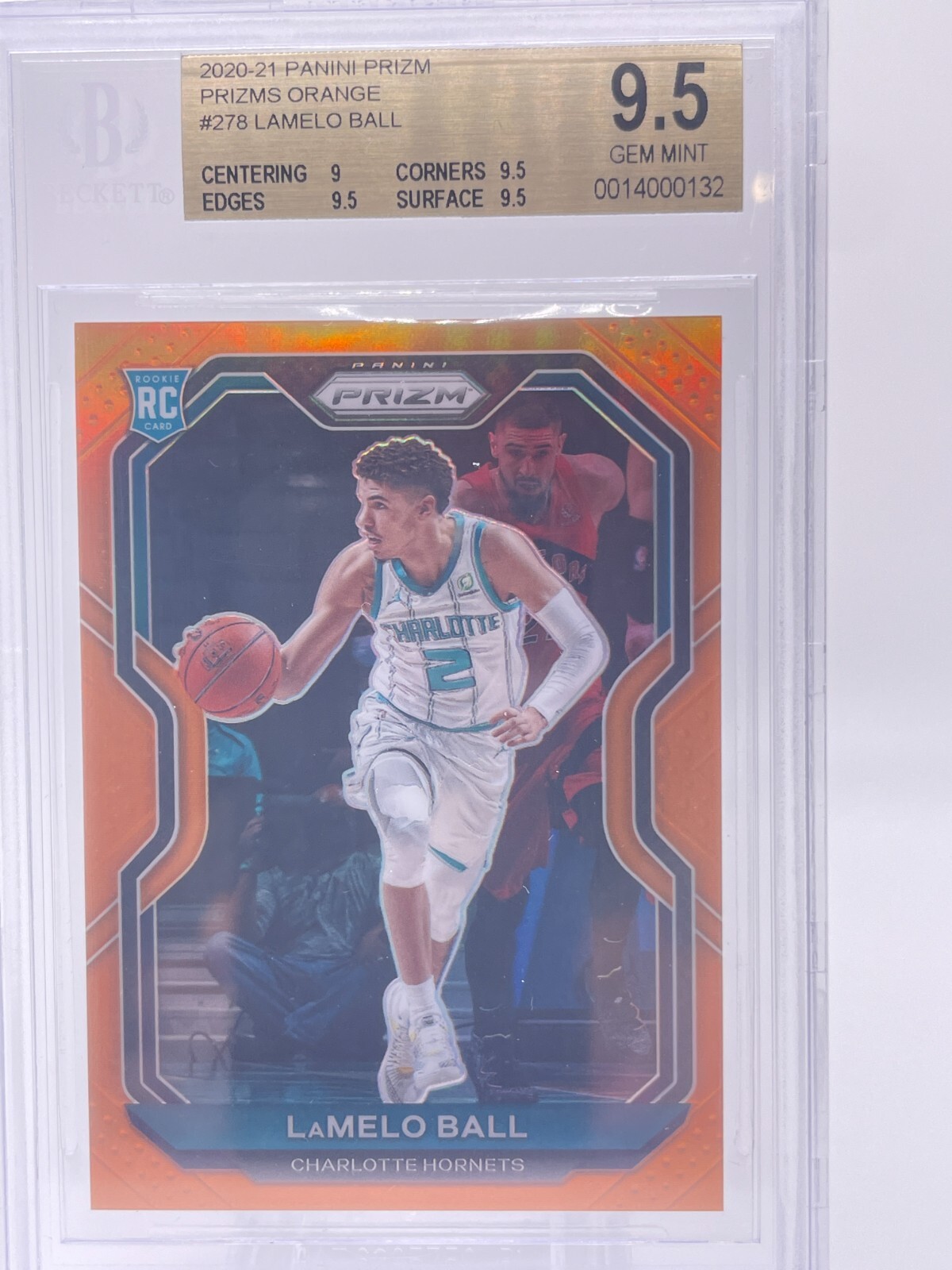 2020-21 Panini Prizm LAMELO BALL Orange BGS 9.5 GEM MINT Rookie /49 RC #278