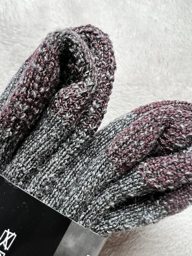 2 Pair Wolverine Gray W/ Burgundy Trim Merino Wool Hunting Socks Women Size 6-9 - Picture 10 of 15