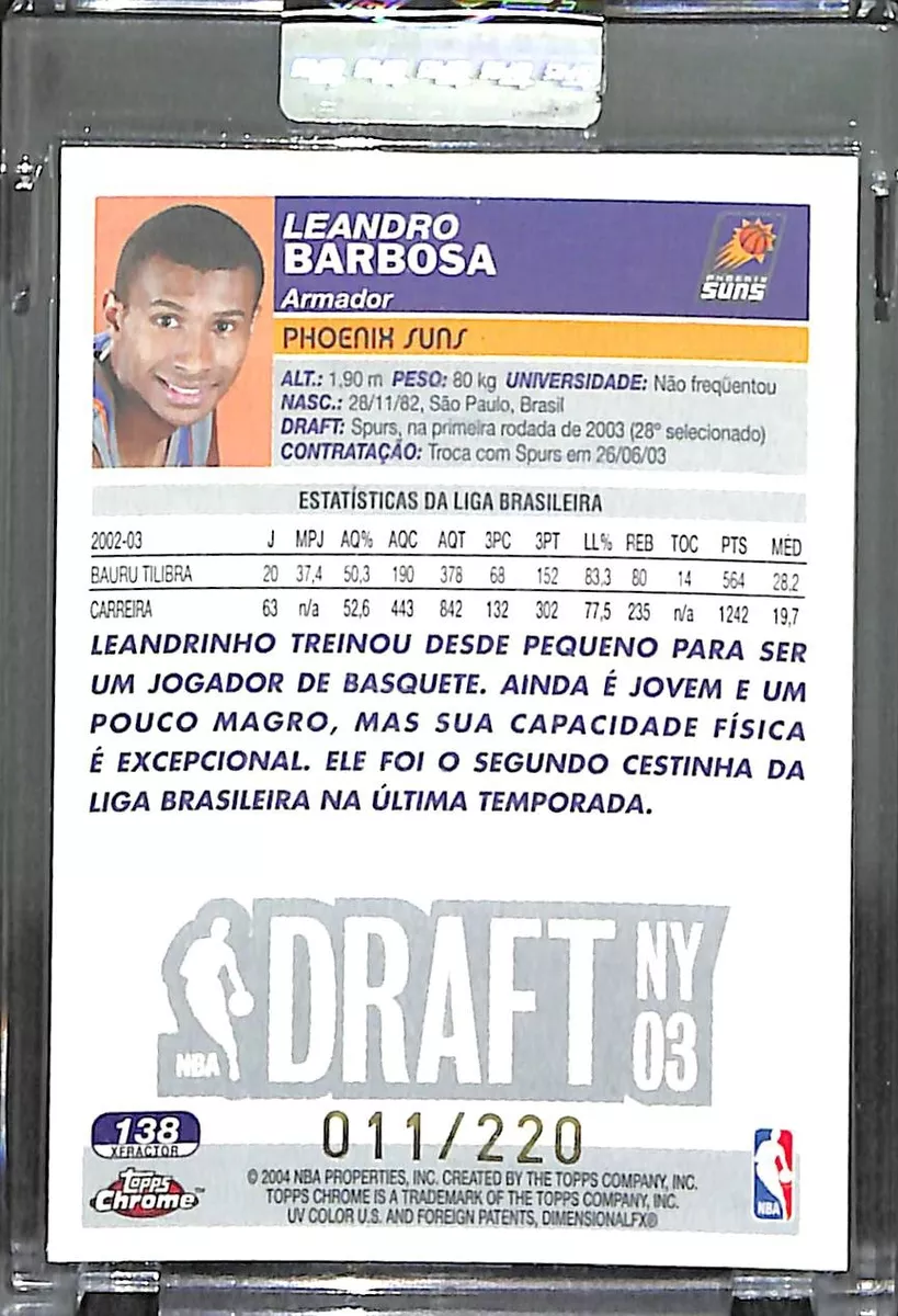 2003-04 Topps Chrome Basketball X-Fractor #138 Leandro Barbosa No 11 of 220