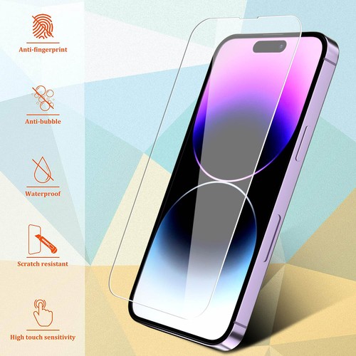 For iPhone 14 Pro Max 13 12 11 XR XS Max Tempered GLASS Screen Protector Cover - Picture 28 of 47