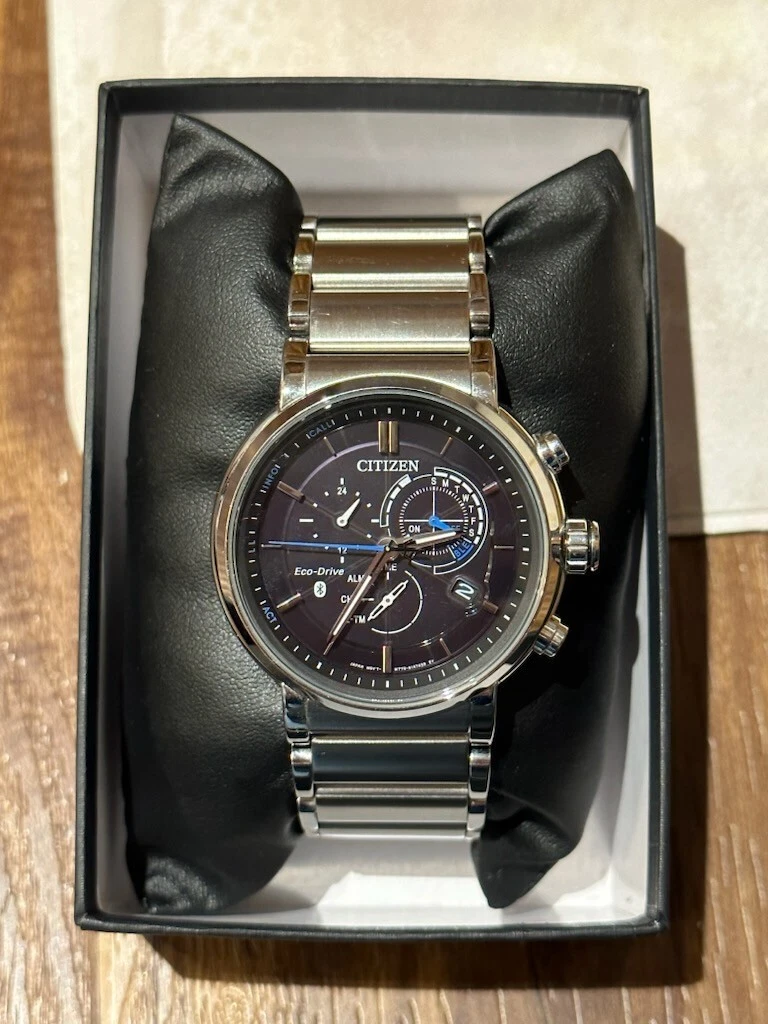 Citizen Eco Drive Men s Proximity Bluetooth Silver Tone 46mm Watch BZ1000 54E