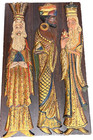 VINTAGE Three 29" Kings Tres Reyes Magos Magi Wisemen Decor Wood Wall Art Panel