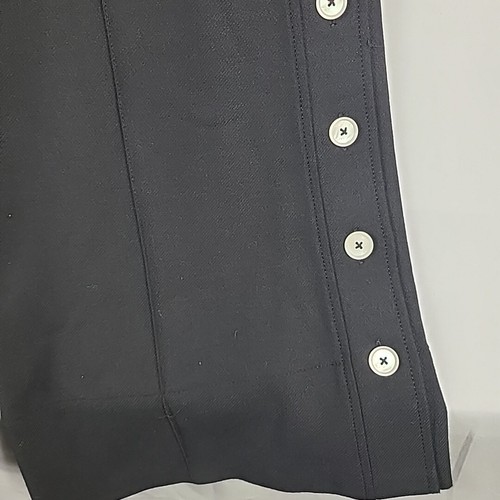 NEW ME + EM Button Hem Wide Leg High Waist Black Pants Wool Blend Sz 4 MSRP $375 - Picture 4 of 9