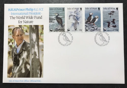 ISLE OF MAN - 1989 WORLD WILDLIFE FUND FOR NATURE FIRST DAY COVER SG 420-423