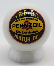 Pennzoil Motor Oil 1" Glass Logo Marble w/ Stand