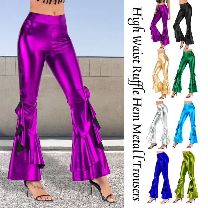 Ruffle flare cheap trousers
