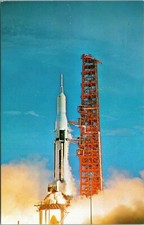 postcard FL NASA -  The Saturn SA-9 Launch Vehicle lifts off Pegasus Satellite