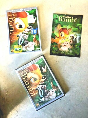 Disney BAMBI REGION FREE Blu-ray + DVD Diamond Ed w/ LTD ED LENTICULAR Art Card