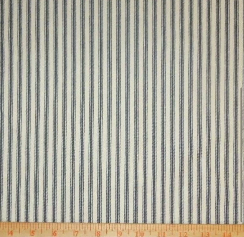 Cotton Ticking Navy Blue Fabric - Image 4 of 4