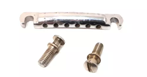 Gibson Tail Piece Stop Bar Les Paul Vintage with Mounting Screws Chrome Aluminum