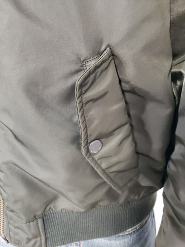 TOMMY HILFIGER REMOVABLE FAUX FUR COLLAR MILITARY BOMBER JACKET MEN'S L - Picture 10 of 20