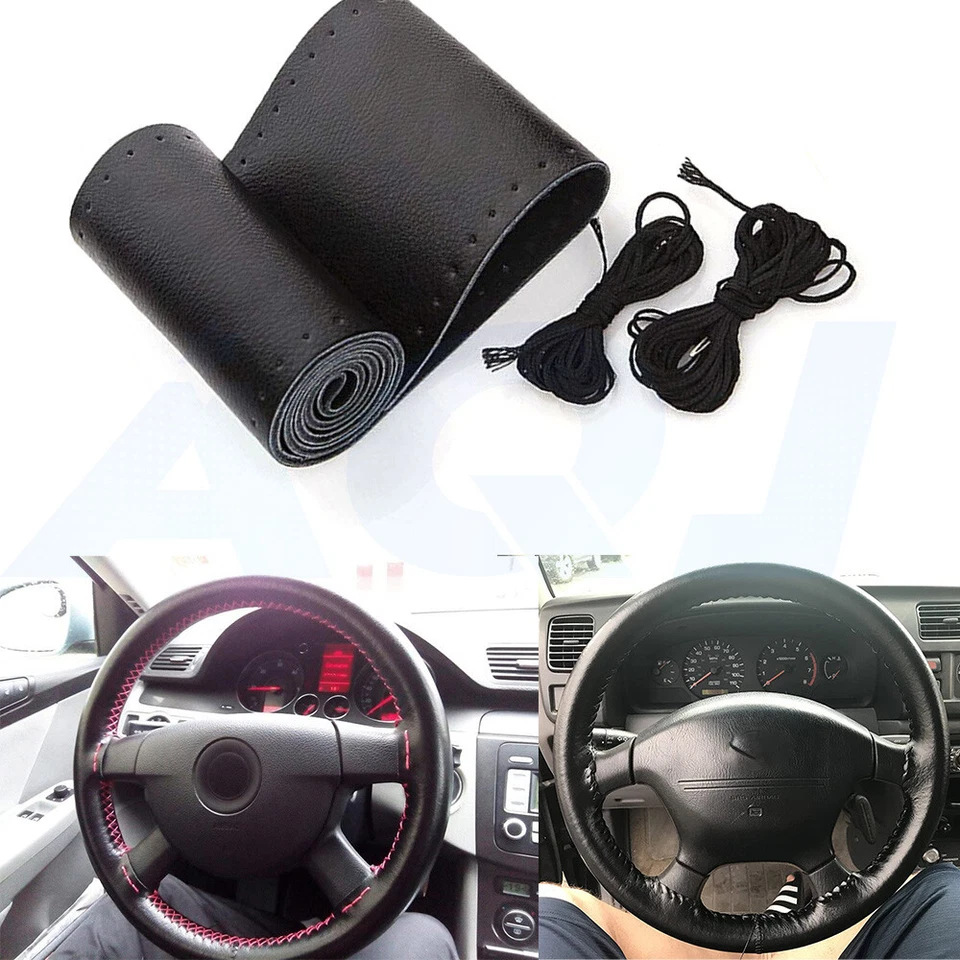 Faça você mesmo tampa de volante de carro agulha rosca antiderrapante preta para Volvo VNL VN VNM - Imagem 3 de 4