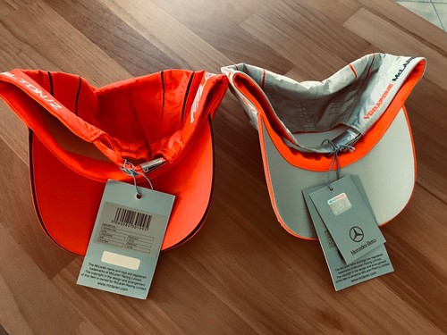 2 Cappelli Cappello Cappello Vodafone Alonso & Lewis Hamilton McLaren Mercedes Formula 1 - Foto 2 di 10