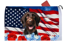 German Wirehaired Pointer Patriotic Mail Box Cover