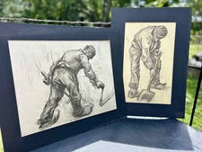 Vincent Van Gogh Digging Peasant Reaper Prints T Lanthuys Amsterdam Netherlands