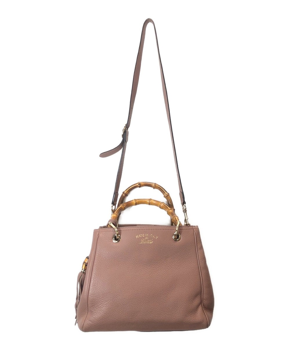GUCCI モノグラム ヘアバンド ピンクベージュ GUCCI Gucci Bamboo Shopper Handbag pink Auth From Japan | eBay