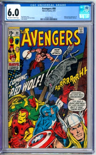 Avengers 80 CGC Graded 6.0 FN 1st Red Wolf Marvel Comics 1970