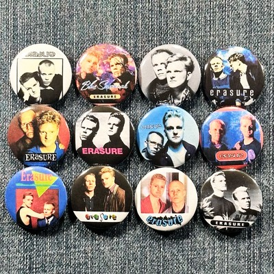 ERASURE 80's Music 1.5'' Pinback Buttons Alternative New Wave Synth Pop, 12 Pins