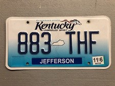KENTUCKY LICENSE PLATE UNBRIDLED SPIRIT/BLUEGRASS RANDOM LETTERS/NUMBERS ON SALE
